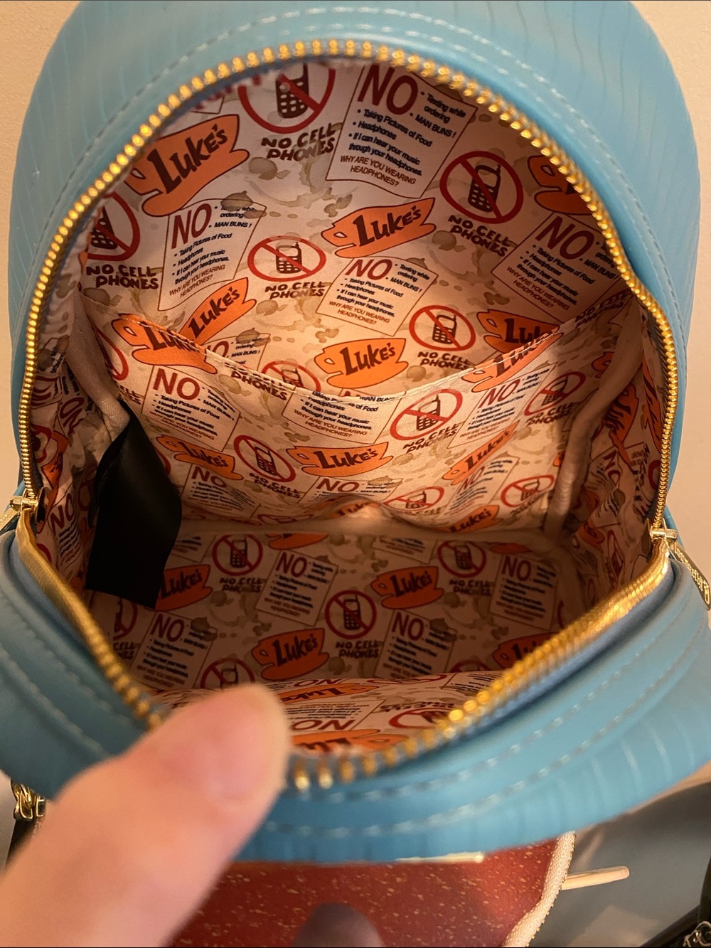 Loungefly Blue Gilmore Girls Luke's Diner Mini Backpack - Picture 5 of 16
